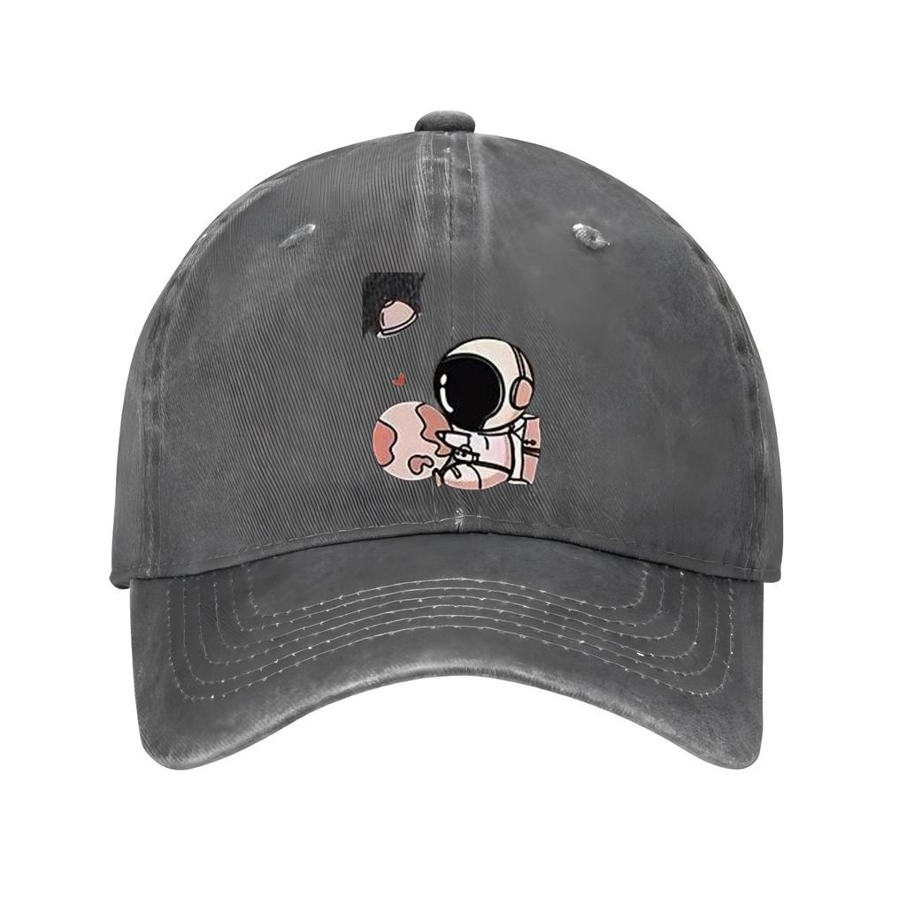 Astronaut Planet Print Baseball Cap Adjustable Casual Polyester Breathable Sports Hat Adult Cap