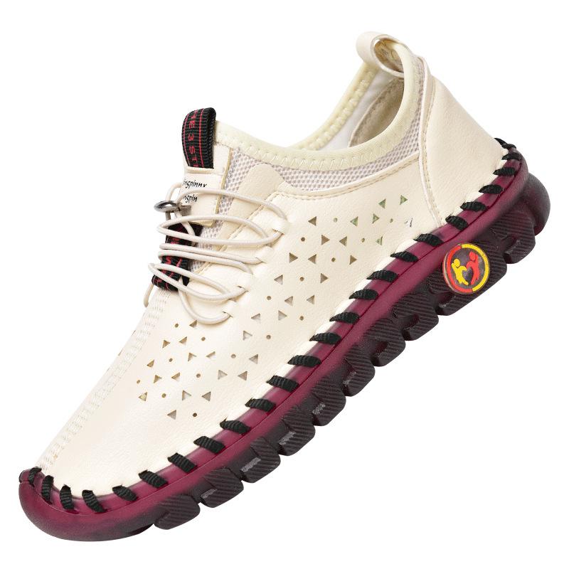 Handmade soft-soled mother casual shoes single shoes women's spring and summer new square dance shoes breathable soft leather women's shoes