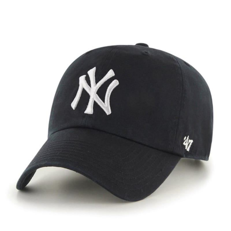 47brand MLB Cap New York Big Logo Cleanup Hat Ball Cap Black (B-RGW17GWS-BKD)
