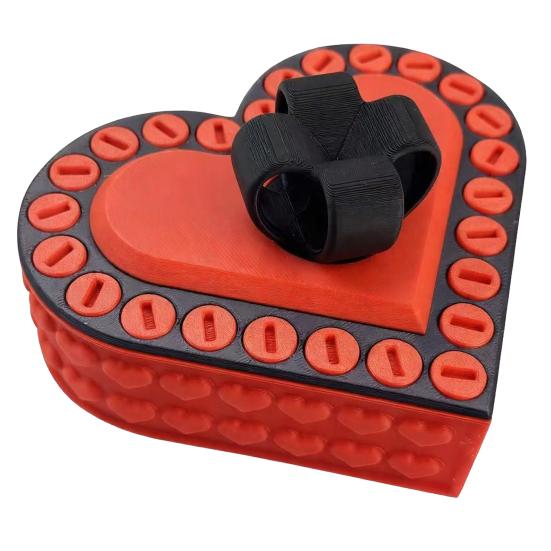 

Love Heart Annoying Gift Box with Screws 3D Printed Christmas Puzzle Present Box Prank Case Home Office Desktop Decoration Ornament Joke Gag Gift 8 cm
