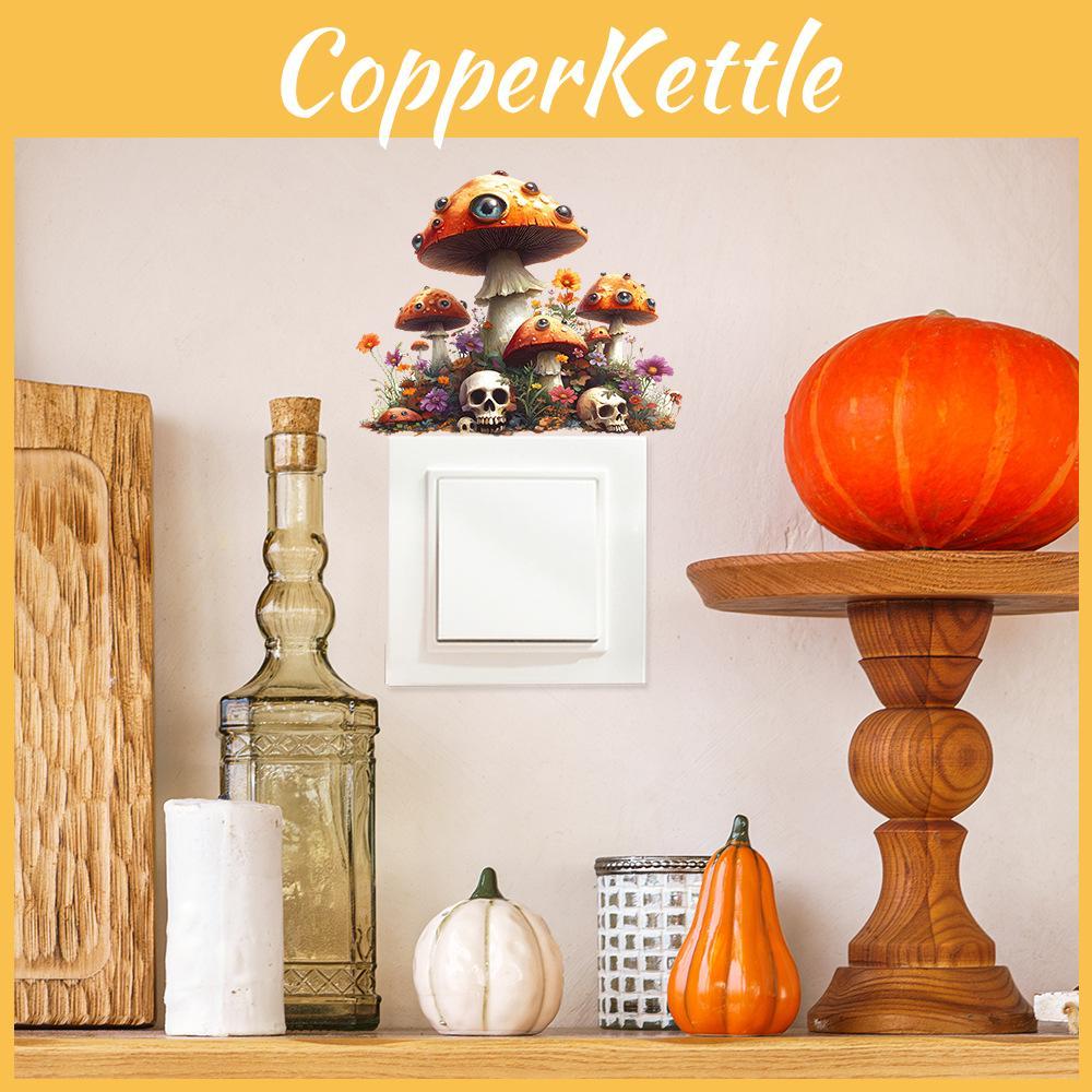 Halloween Mushroom Eyeball Skull Switch Sticker Pvc Living Home Decor Wall