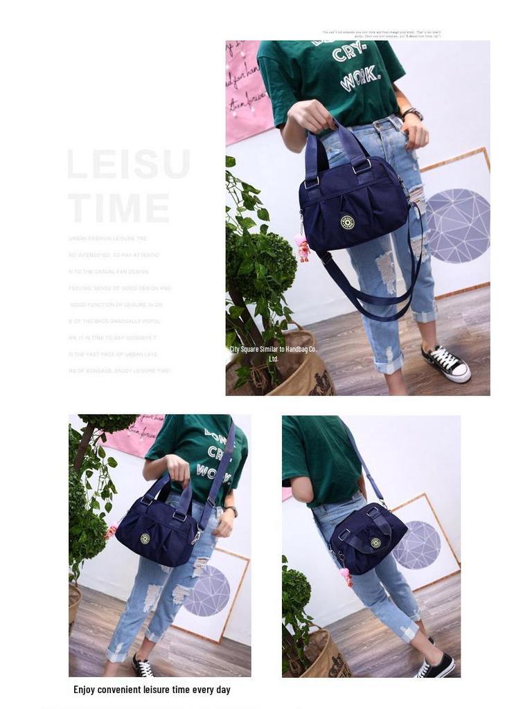 2025 Women's Washed Fabric Crossbody Bag - Casual Korean Style, Single Shoulder Nylon Tote