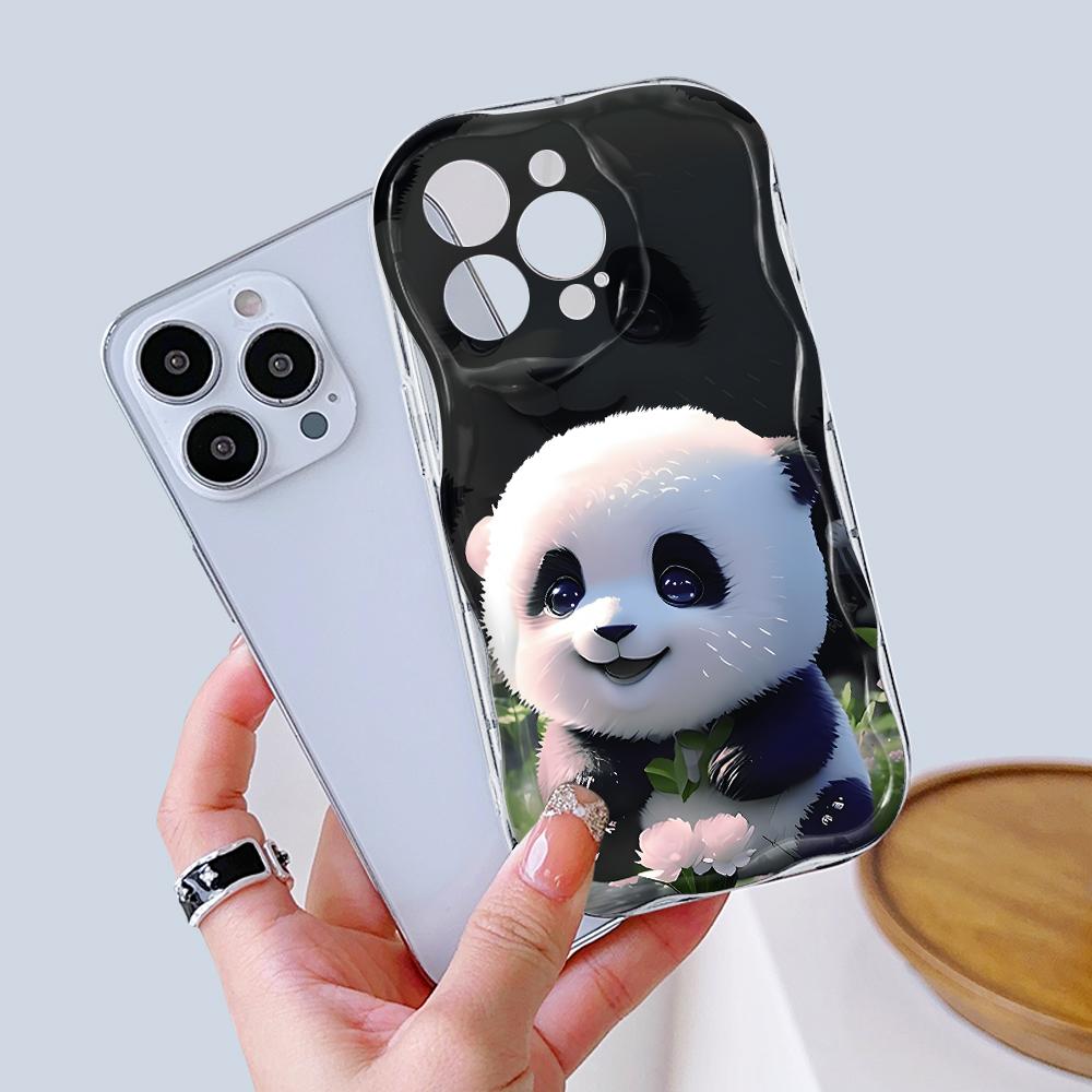 Cartoon Pattern Cream Texture Casing Wavy Edge Soft Silicone Cover Phone Case for IPhone Samsung Huawei Honor Xiaomi Redmi Infinix Tecno
