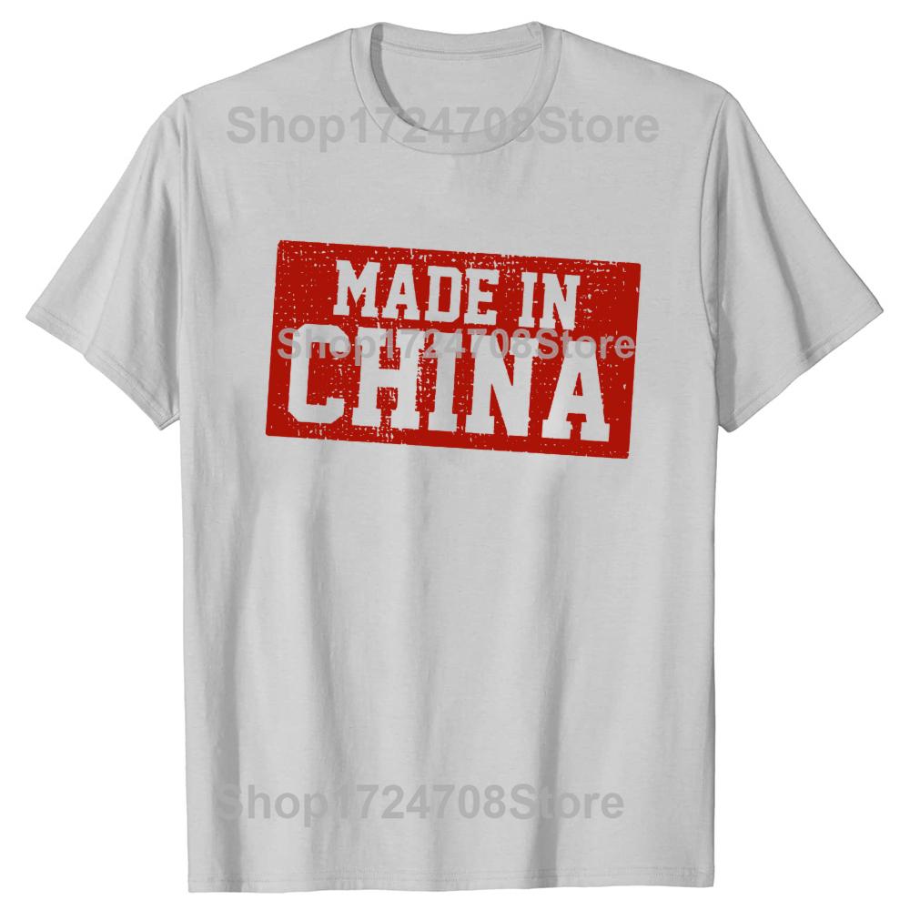 Lustige Made in China Grafik T-Shirts T-Shirt Herren Damen Mode Lässig Übergroß 100% Baumwolle T-Shirt