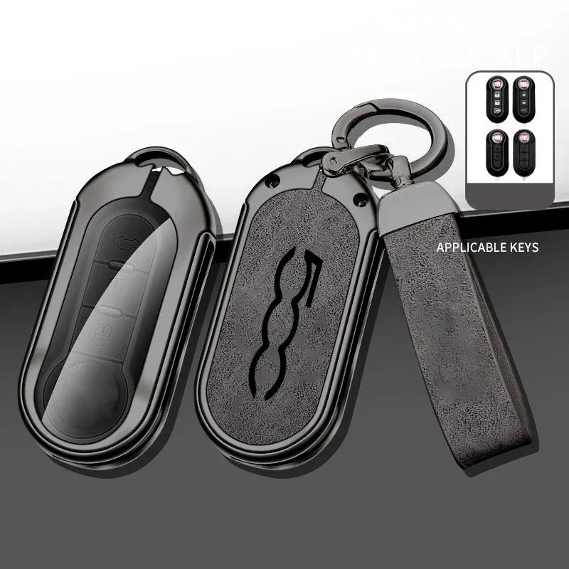 

Interior Mouldings Suitable for Fiat 500 500C 500L 500X zinc alloy high-grade leather car key protective cover auto accessories