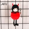 Halloween Plush Witch Doll Hanging with Lanyard, Cute Furry Pom Door Decor Ball Ornament for Doors Windows Trees Party Lace Details