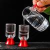 Household light luxury Baijiu cup gold foil wine dispenser spirit cup gift box set crystal cup shelf wholesale