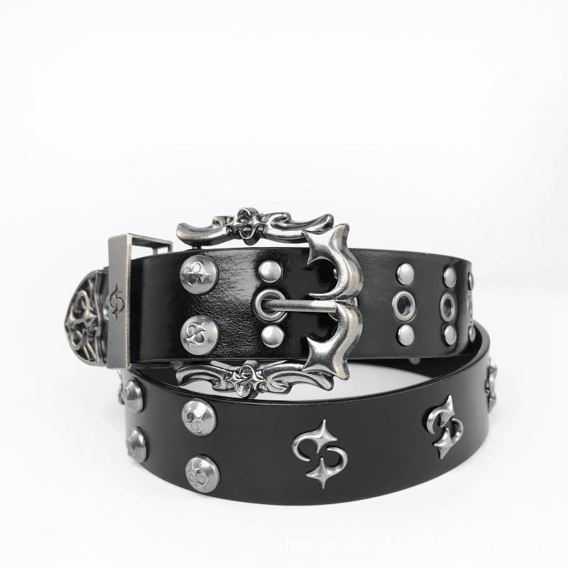Retro Men'S Belt Bohemian Style  Personalized Belt For Men Women Punk Rock Y2K Belts - For Jeans, Dresses & Casual Wear