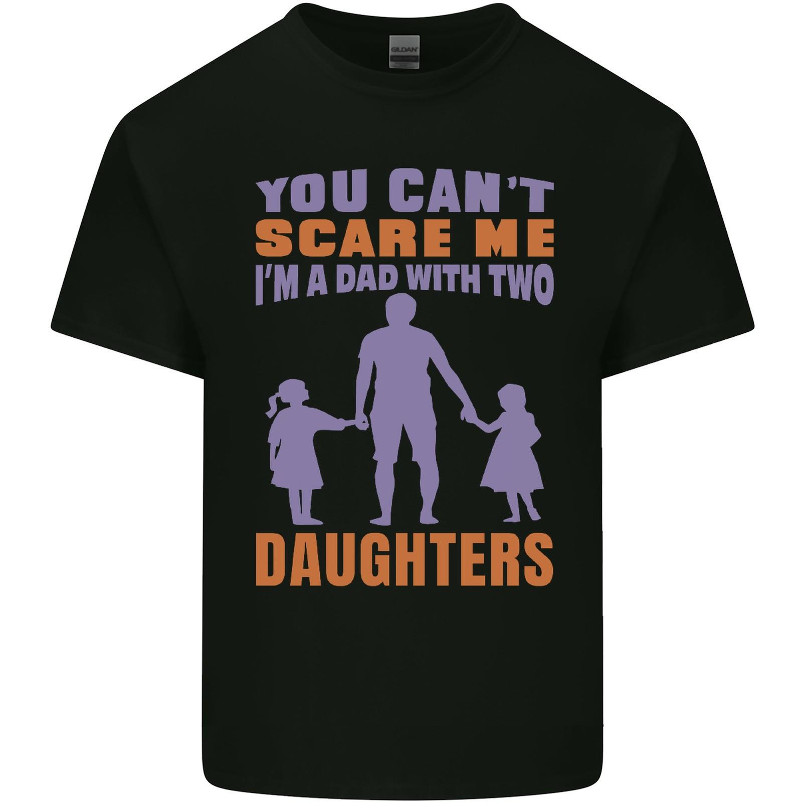 Dad With Two Daughters Funny Fathers Day Mens Light Cotton T-Shirt S