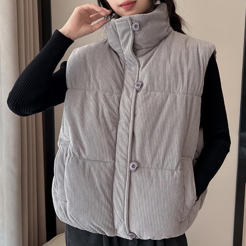 Fashion Winter Sleeveless Vest Woman Warm Outerwears Casual Thick Women's Jackets