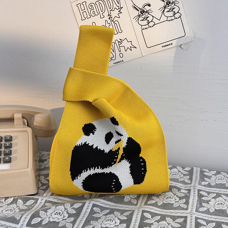Kuanzhai Alley Souvenir: Chengdu Panda Grandpa Knitted Women's Tote Bag