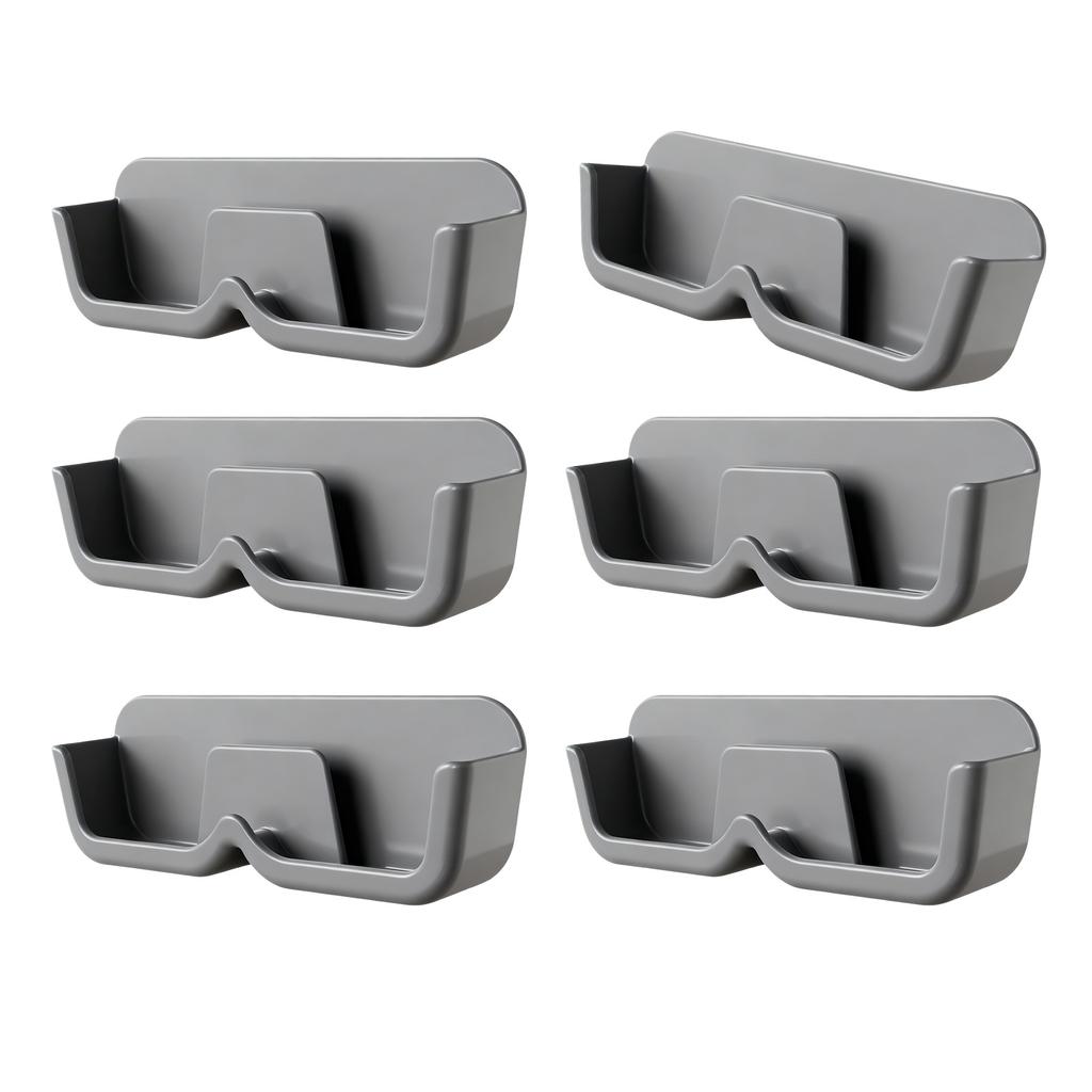 6PCS Plastic Wall Mounted Glasses Storage Case Easy Installation Eyewear Organizing Holder for Sunglasses Display