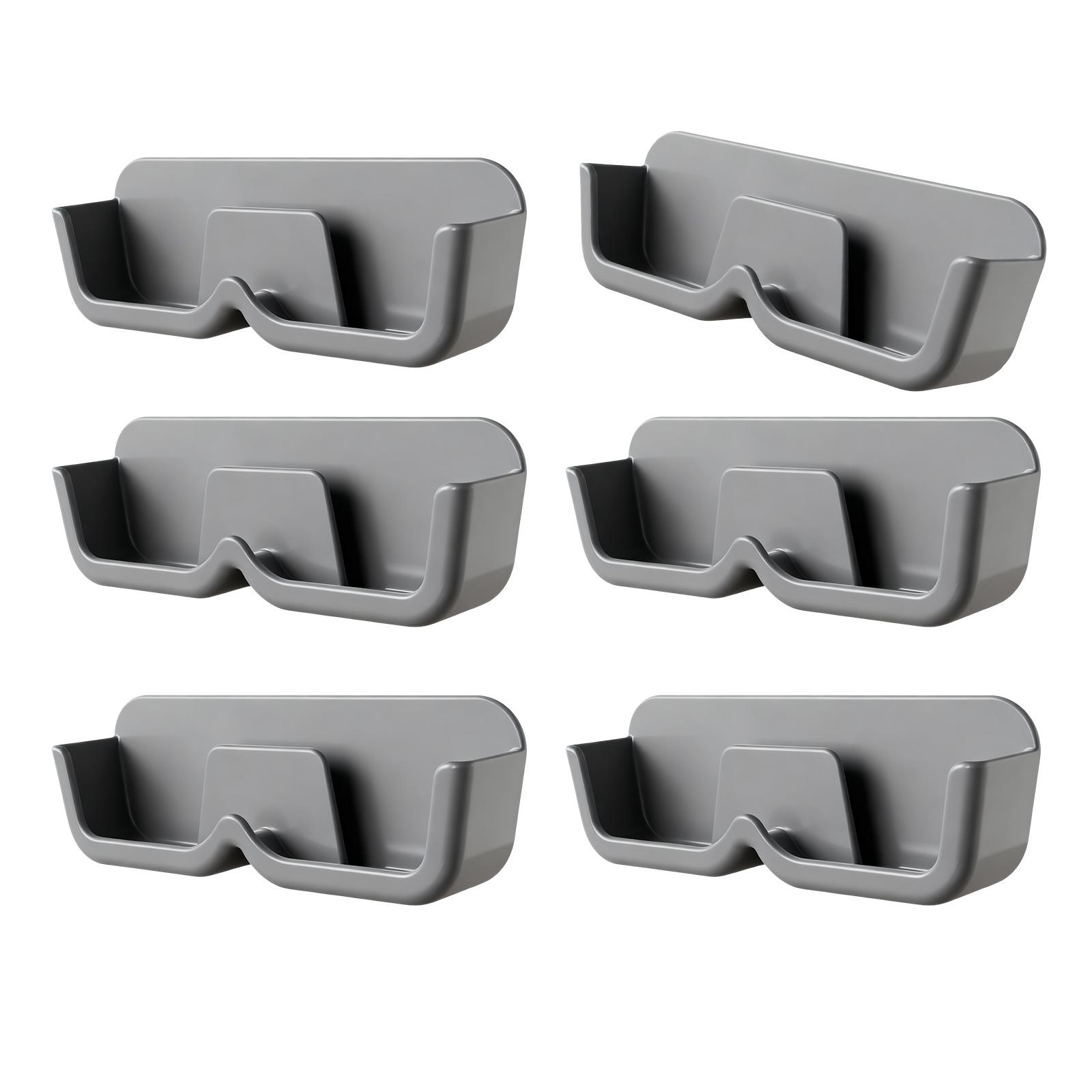 6PCS Plastic Wall Mounted Glasses Storage Case Easy Installation Eyewear Organizing Holder for Sunglasses Display серый