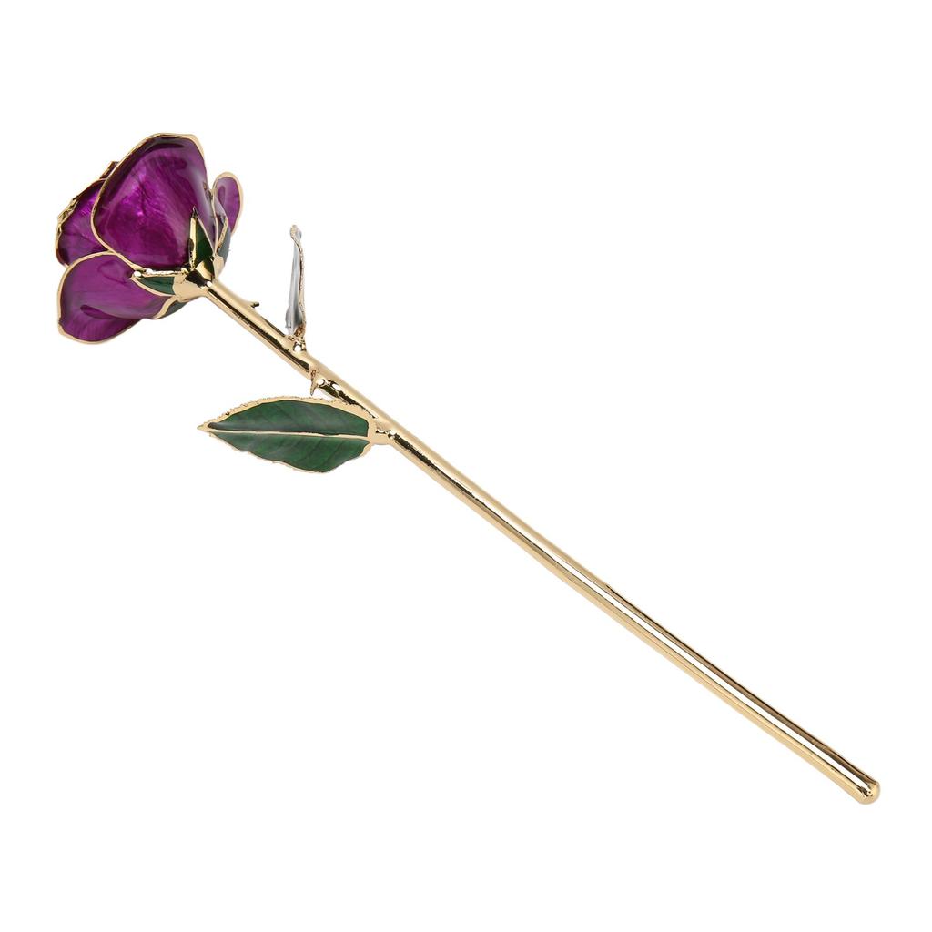 Pozłacana 24-karatowym złotem róża, żywe detale, jaśniejszy kolor, sztuczna, długotrwała róża, prezent