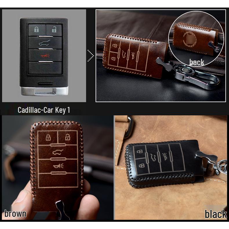 Hand-Stitched Cadillac Key Case for XT5/ATSL/XTS/CT6/SRX