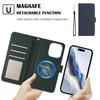 Applicable To iPhone17 Leather Case Samsung S25 Lychee Pattern Splicing Contrasting Color Split Magnetic Attraction Two-in-one Google 10Pro