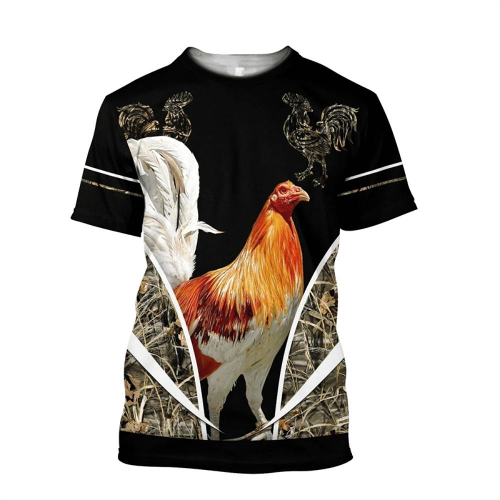 Vintage Rooster Graphic T-shirt Men Women3D Print O-Neck Pullover Casual Short Sleeve T Shirt Fashion Harajuku Unisex Tees