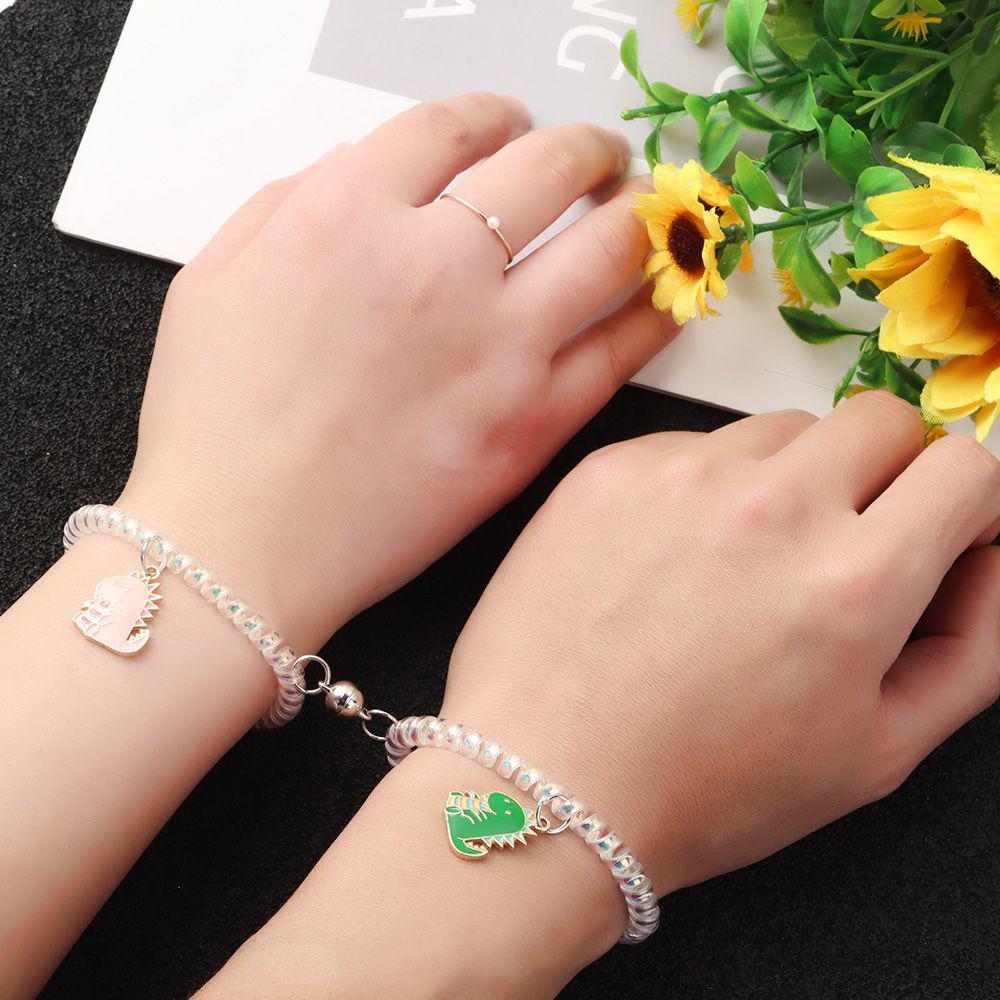 Magnetic Bracelets Rubber Band Bracelets Magnetic Distance Bracelet Kit Cartoon Pendant Bracelets