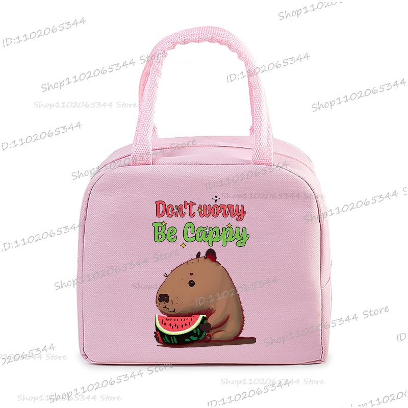 Cute Capybara Print Women Men Lunch Bag Fashion Animal Capybara Portable Insulated Bags School Kids Multifunctional Food Handbag