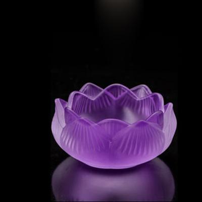 Seven Colors Crystal Incensee Burner Glass Lotus Candle Holders Handicraft Decoration for Home Buddha Mini Zen Cone Censer