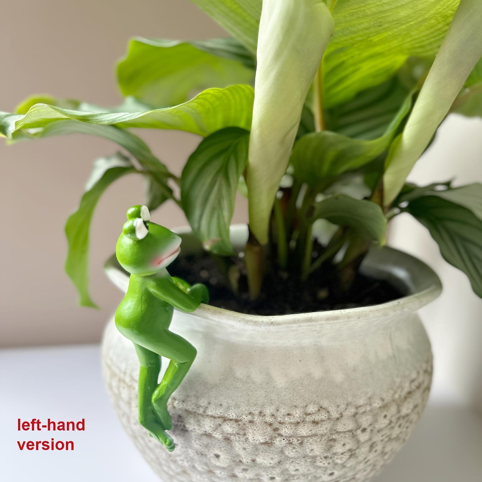 

1 шт. Мультяшная статуэтка лягушки, Подвесное украшение из смолы в виде животного, Подвеска для цветочного горшка, Фигурка лягушки для украшения дома