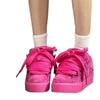 Women's Low-Top Retro Rose Red Suede Dragon Fruit Skate Shoes
