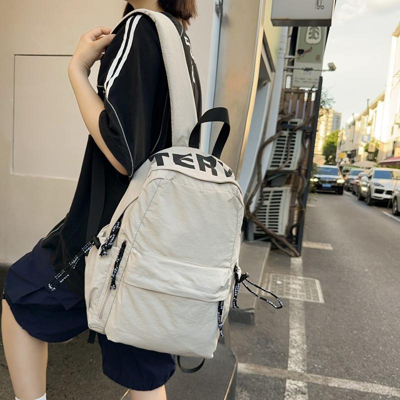 Japanese Lazy Wind Large Capacity School Bag Casual Versatile Fashion Backpack Wide Shoulder Strap Lightweight College Style Backpack Women