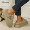 Fashion Autumn Winter Women Warm Snow Boots Short Plush Thick Bottom Shoes Women Footwear Slip-On Slippers Plus Size 36-44 Botas Mujer