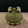 Pure Treasure Bowl Ornament Square Wealth-Attracting Golden Toad Jar Copper Vase Living Room Entrance Home De