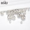 Factory Sale Loose Moissanite Round Shape Ball Beads Lab Grown Diamond Stones White Blue Black DIY Jewelry Making