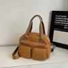 New Korean Style Texture Simple Crossbody Bag Multi Pocket Casual Bowling Bag Oxford Fabric Retro Versatile Shoulder Bag