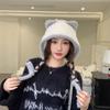 Plush Faux Fur Bucket Hat Korean Style Women Fluffy Hats Fashion Cute Cat Ear Hat  Girls