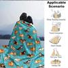 1pc Dogs Bones Lightweight Flannel Blanket, Comfortable and Warm Blanket, for Office and Camping Sofa Bed, Livingroom201