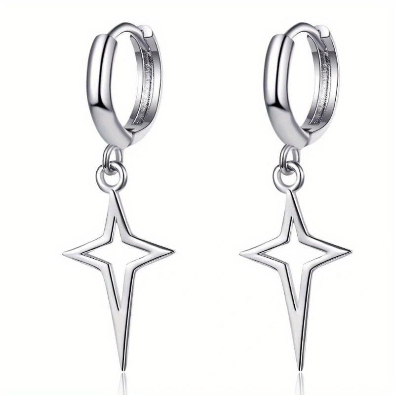 1 Pair of Romantic New Wave Mangosteen Earrings Female Cross Polaris Earrings Temperament Creative Personality Ear Jewelry