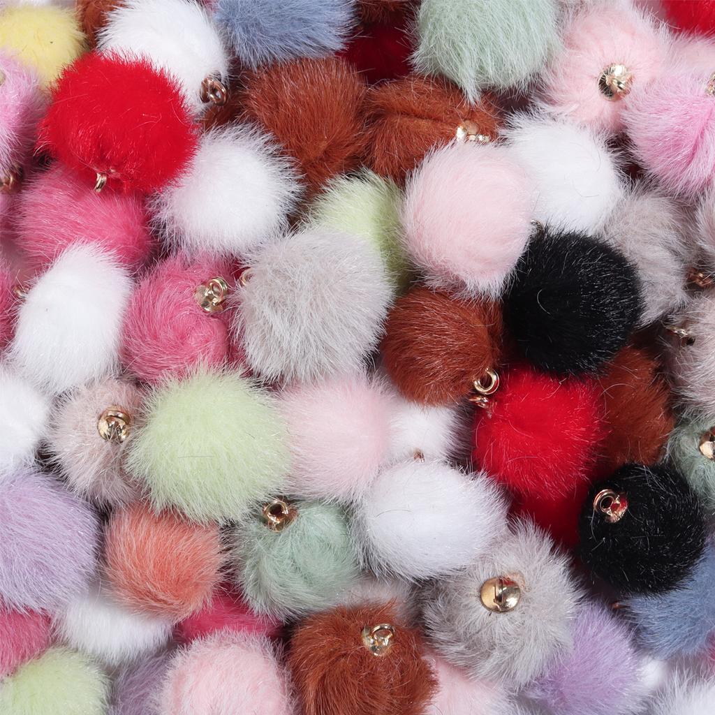 20pcs 16mm Plush Fur Covered Ball Beads Charms Cute Pompom Charms For Jewelry Making DIY Bracelets Necklace Earrings Accessories