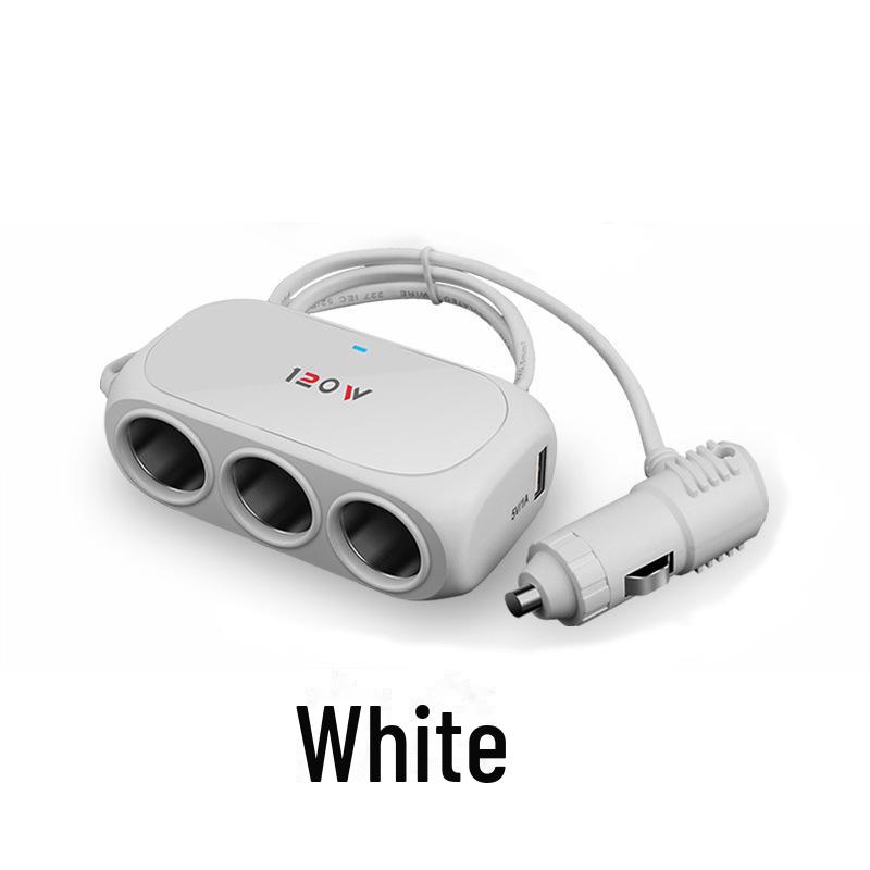 

Многофункциональное автомобильное зарядное устройство 24 В: Быстрая зарядка, адаптер 3-USB и прикуривателя 120W белый
