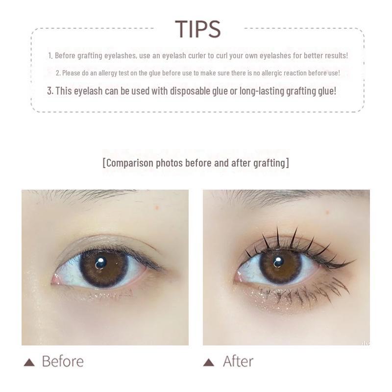 A-Type Fairy Hair False Eyelashes: Self-Grafting Thick Triangle Eyelash Scarecrows