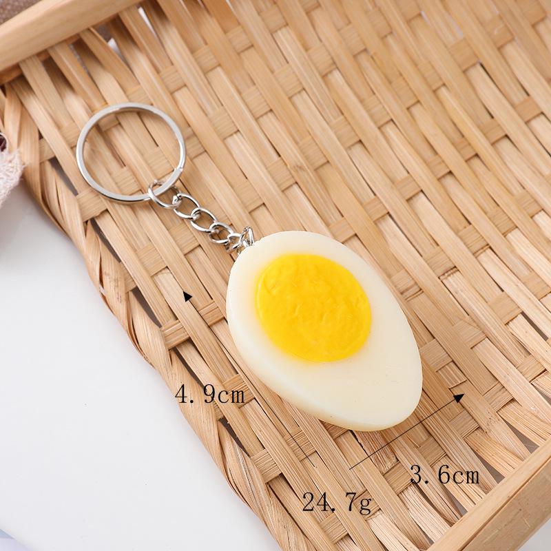 Egg Simulation Keychain: Duck, Braised, Fried, Baked, Sunny-Side Up - Creative Food Toy Pendant