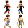 Collant de Luta para Meninos Color Block Sem Mangas Comprimento da Coxa Body para Esportes Treino Exercício Ciclismo