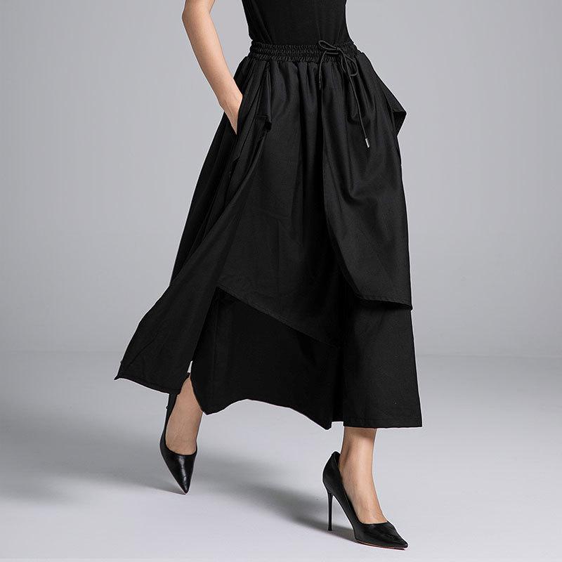 Retro Japanese Wide-Leg High-Waisted Casual Suit Pants – Modern Multi-Layer Design