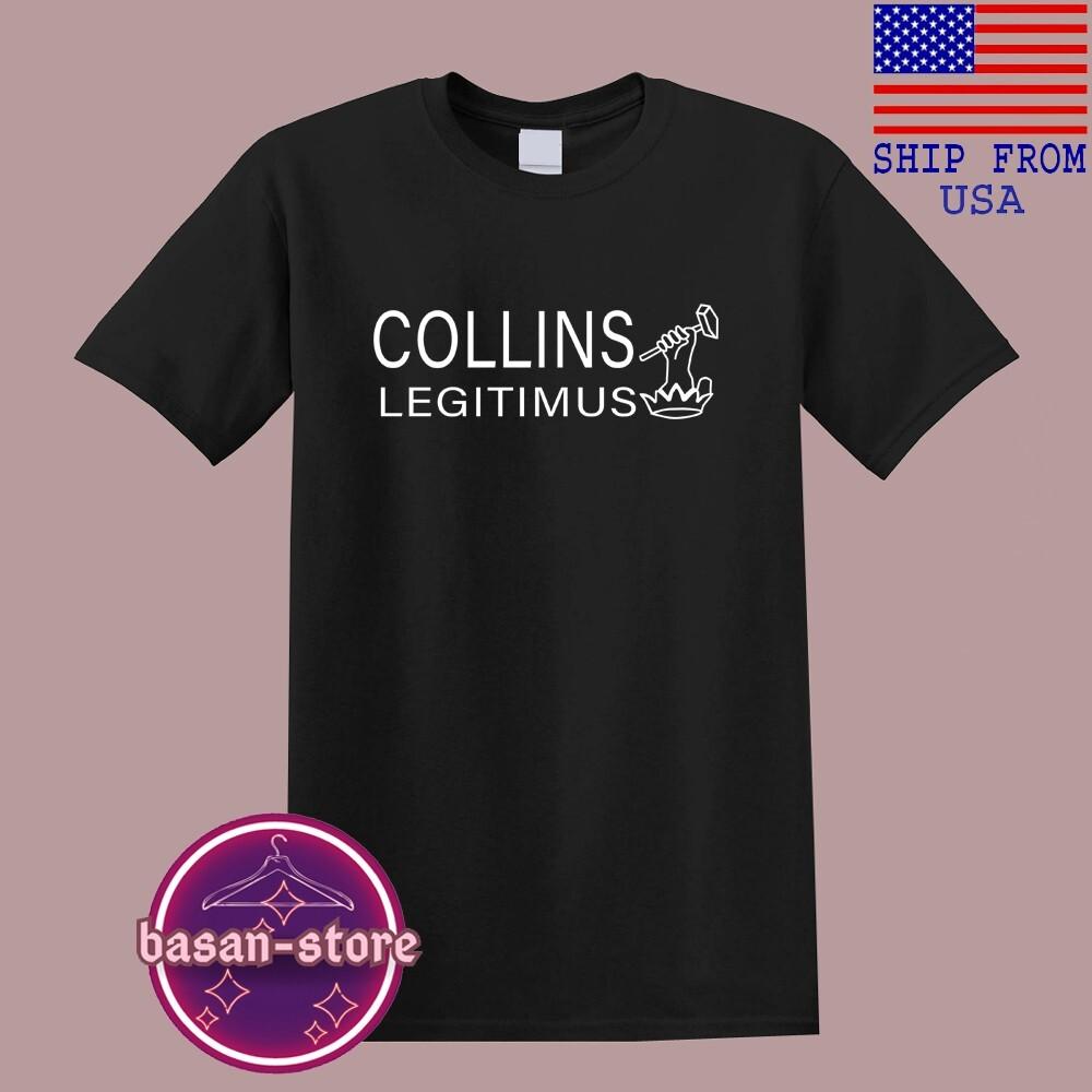 Collins Legitimus Crown and Hammer Axe Men#039;s Black Size S5XL Unisex T-Shirt XL