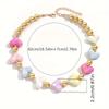 Color Love Necklace Dopamine Gold Beads Beaded Clavicle Necklace Female