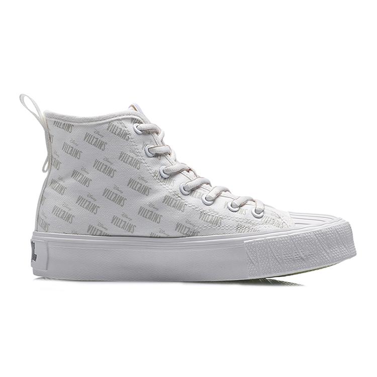 Li Ning Slip Resistant, Abrasion Resistant, Lightweight High Top Canvas Shoes Women's White Yellow AGCP338-4