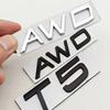 3D Metal Emblem for Car T5 T6 AWD Logo Rear Trunk Adhesive for Volvo S90 S60 V90 V60 XC90 XC60 T6 T5 AWD Accessories
