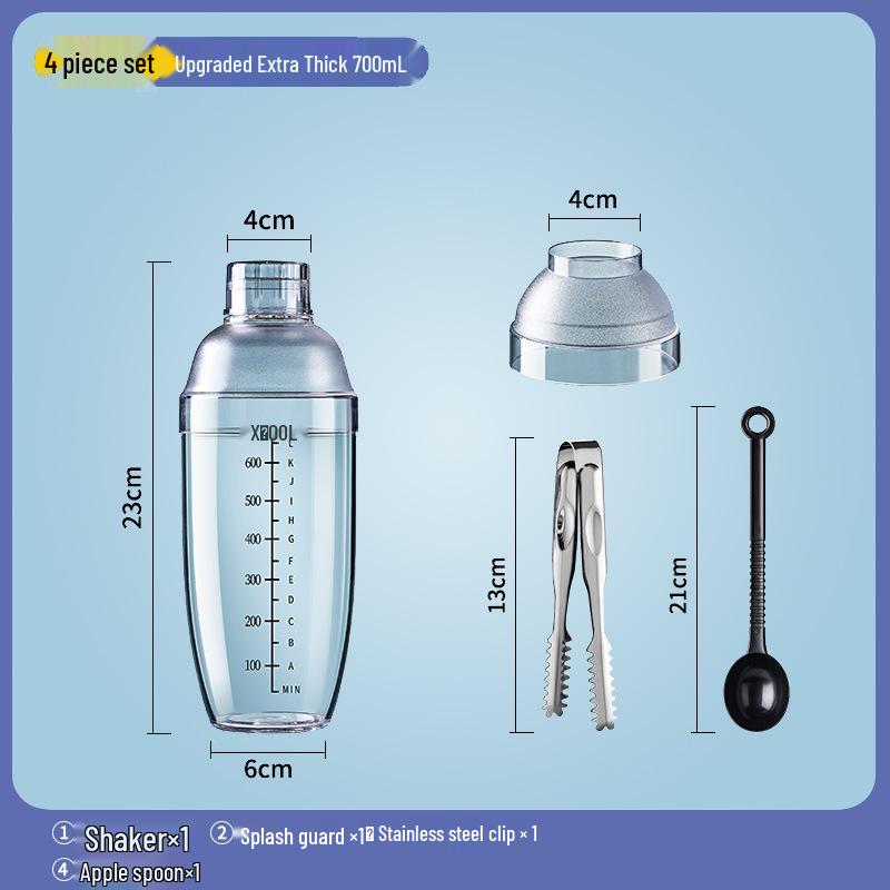 Set Shaker per Cocktail e Tè con Frusta e Bastoncino Tritaghiaccio