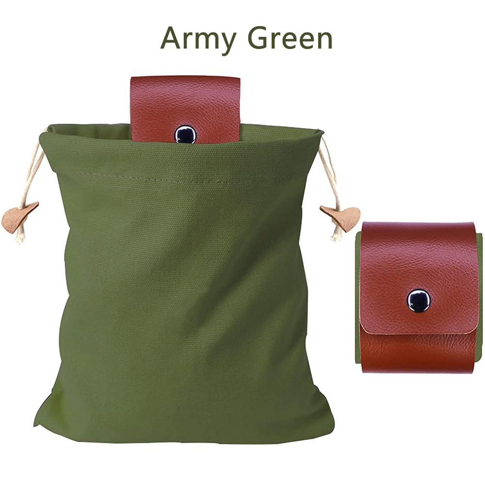 Leather Canvas Collapsible Foraging Bag for Storing Tools and Equipment