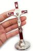 1pc Church Relics Jesus On The Stand Cross Wall Crucifix Antique Home Chapel Decor