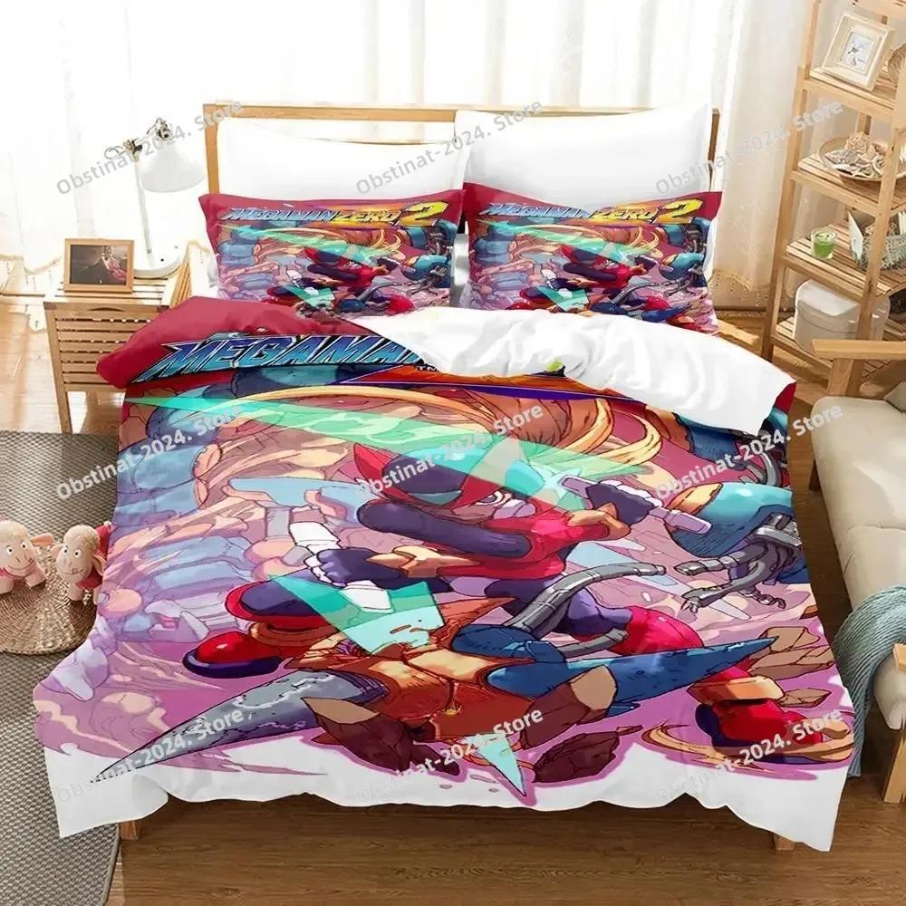 3D New Anime Game Mega Man Zero Bedding Set Printed Bed Set With Pillowcase Bed Duvet Cover Single Double Queen Super King Size