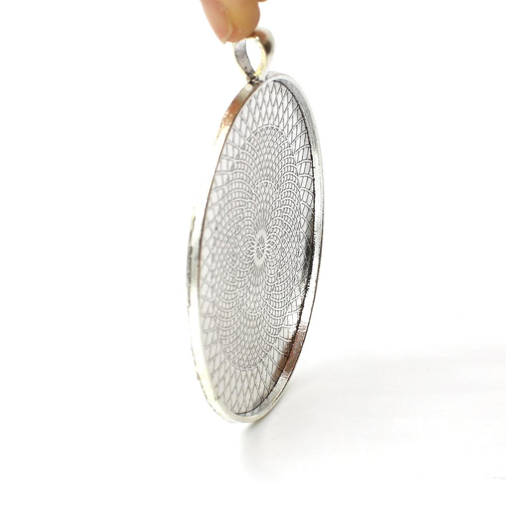 Women Men Vintage Style Round Pendant Base Necklace Hanging Decoration Jewelry Handmade Handicraft Accessories