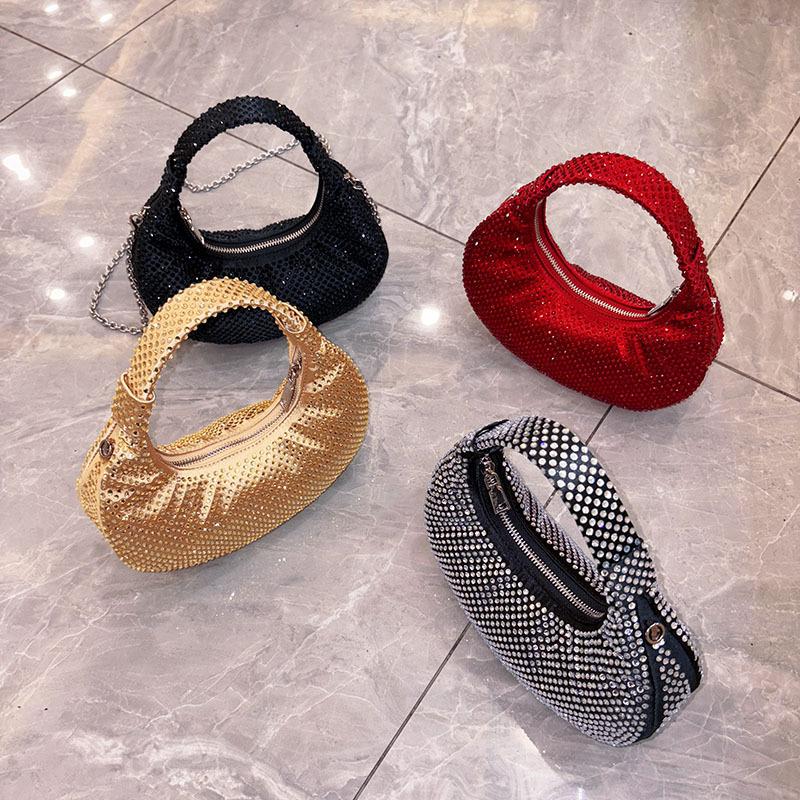 2025 Big Oversized Hobo Handbag Crystal Rhinestone Handbag Purse Women Bridal Bag